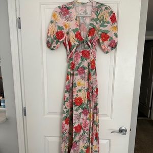 Old Navy Floral Linen Blend Maxi Dress